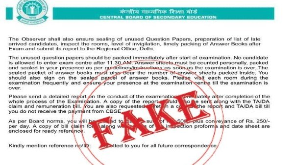 CBSE Debunks Viral Fake Notice