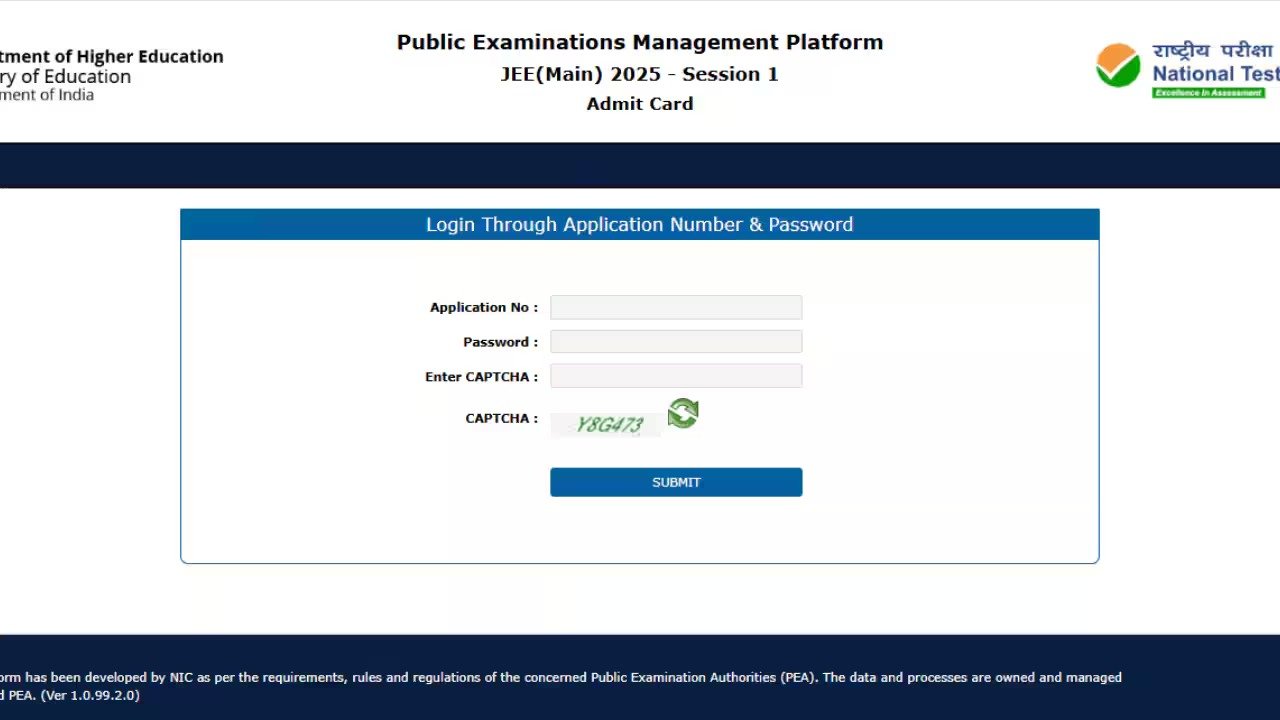 JEE Main Admit Card 2025