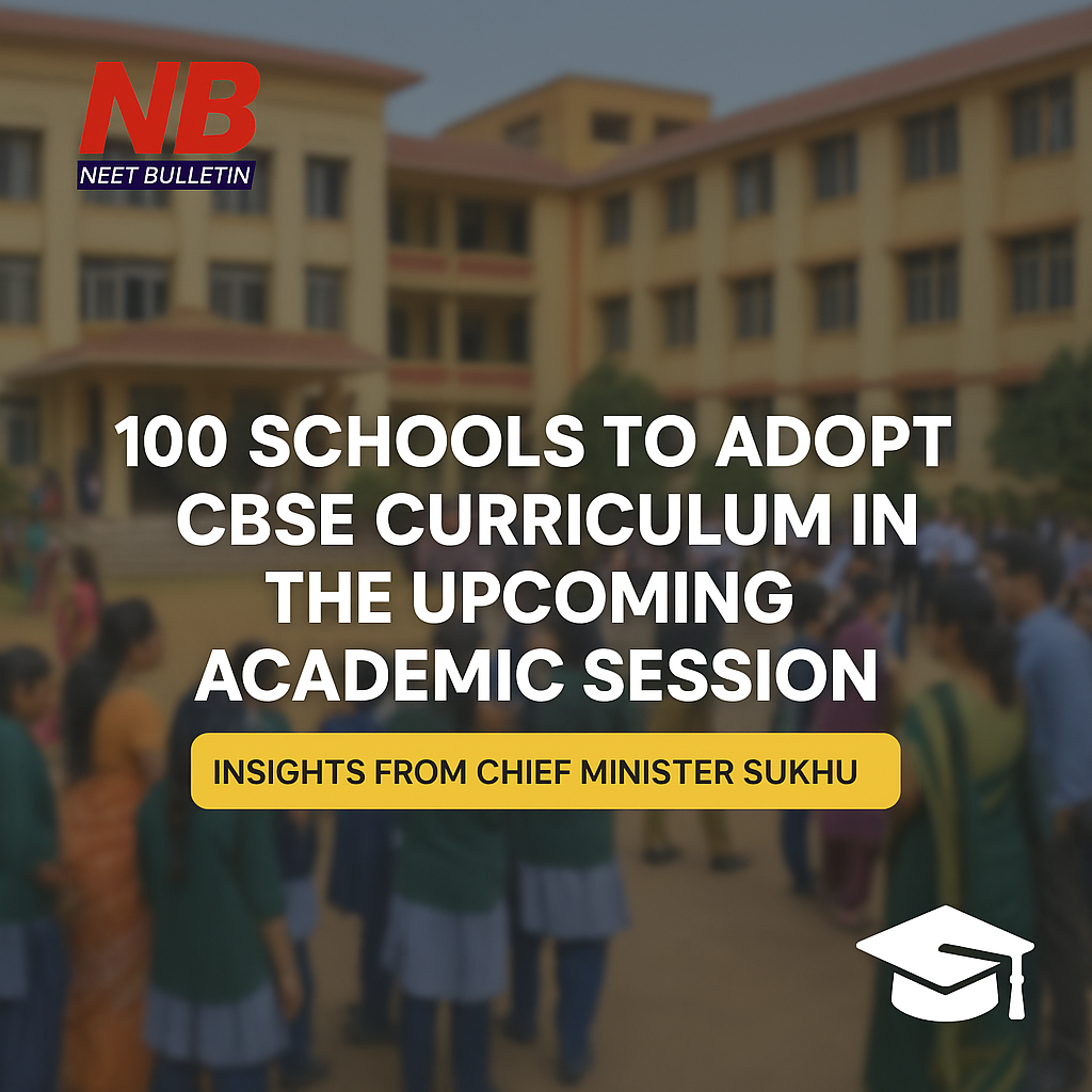 100 Schools to Adopt CBSE Curriculum