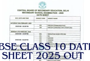 2026 Board Exam Date Sheet